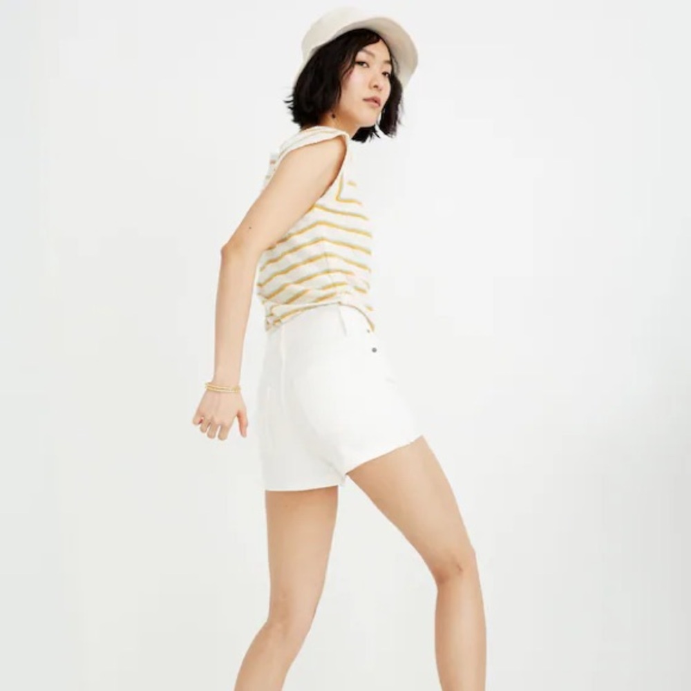 Madewell High-Rise Denim Shorts in Tile White 24